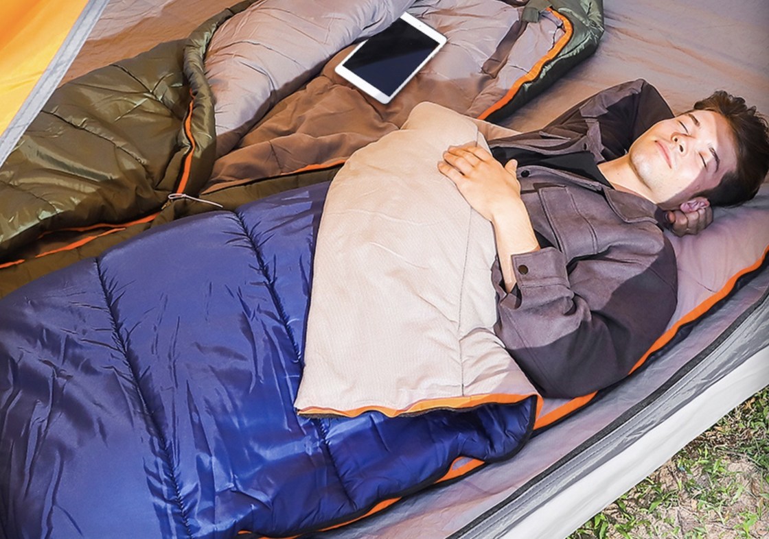 Blue Rectangular Cold Weather Sleeping Bag